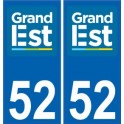 52 Haute-Marne de la etiqueta engomada de la placa de matriculación de automóviles departamento pegatina Grande Es nuevo logo 2