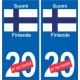 Finlande Suomi sticker numéro département au choix autocollant plaque immatriculation auto