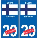 Finlandia Suomi el número de calcomanía departamento de elección de la etiqueta engomada de la placa de matriculación de automóv