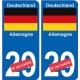 Allemagne Deutschland sticker numéro département au choix autocollant plaque immatriculation auto