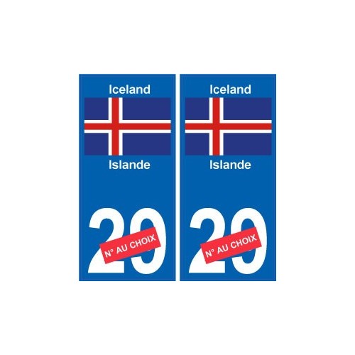 Island Ísland sticker nummer abteilung nach wahl-aufkleber-plakette- kennzeichen-auto