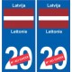 Lettonie Latvija sticker numéro département au choix autocollant plaque immatriculation auto