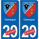 Autocollant plaque auto blason Camargue numéro département au choix