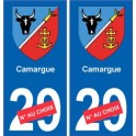 Sticker plate auto coat of arms Camargue number department choice
