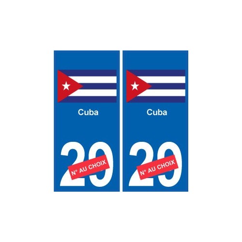 Cuba sticker numéro département au choix autocollant plaque immatriculation auto