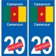 Cameroun Cameroon sticker numéro département au choix autocollant plaque immatriculation auto