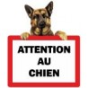 autocollant logo 4 attention au chien berger sticker adhesif