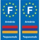 F Europe Arménie Armenia autocollant plaque