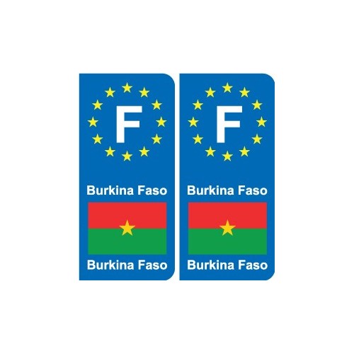 F Europe Burkina Faso autocollant plaque