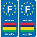 F Europe Maurice Mauritius autocollant plaque