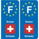 F Europe Suisse Switzerland autocollant plaque