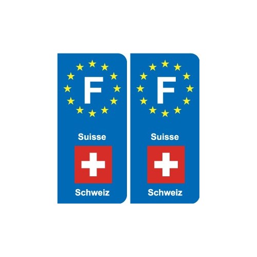 F Europe Suisse Switzerland autocollant plaque