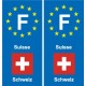 F Europe Suisse Switzerland autocollant plaque