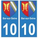 10 Bar-sur-Seine ville autocollant plaque