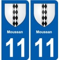 11 Moussan wappen der stadt aufkleber typenschild aufkleber