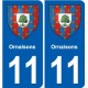 11 Palaja blason ville autocollant plaque stickers