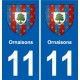11 Palaja blason ville autocollant plaque stickers