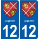 12 Villeneuve blason ville autocollant plaque sticker