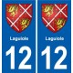 12 Villeneuve blason ville autocollant plaque sticker