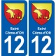 12 Villeneuve blason ville autocollant plaque sticker