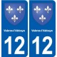 12 Villeneuve blason ville autocollant plaque sticker