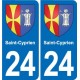 24 Coursac blason autocollant plaque stickers département