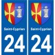 24 Coursac blason autocollant plaque stickers département