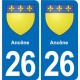 26 Dieulefit blason autocollant plaque stickers ville