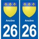 26 Dieulefit blason autocollant plaque stickers ville