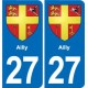 27 Léry blason autocollant plaque stickers ville