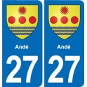 27 Léry blason autocollant plaque stickers ville