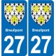 27 Léry blason autocollant plaque stickers ville