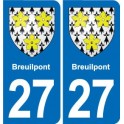 27 Léry blason autocollant plaque stickers ville