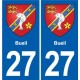 27 Léry blason autocollant plaque stickers ville