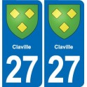 27 Léry blason autocollant plaque stickers ville