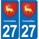 27 Léry blason autocollant plaque stickers ville