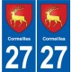 27 Léry blason autocollant plaque stickers ville