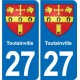 27 Léry blason autocollant plaque stickers ville