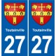 27 Léry blason autocollant plaque stickers ville