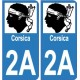 2A Corse autocollant plaque