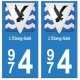 974 L'Etang-Salé autocollant plaque