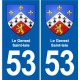 53 Mayenne blason autocollant plaque stickers ville