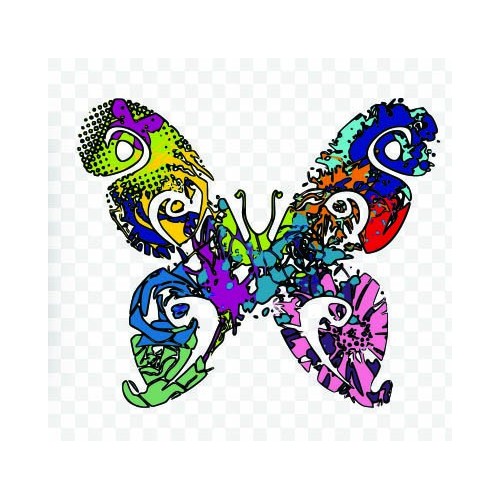 Autocollant Papillon graffiti butterfly sticker adhesif