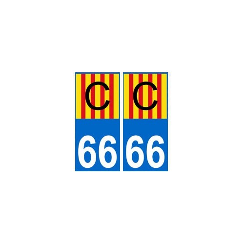 66 Catalan C autocollant plaque