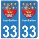 33 Saint-Émilion autocollant plaque blason armoiries stickers département