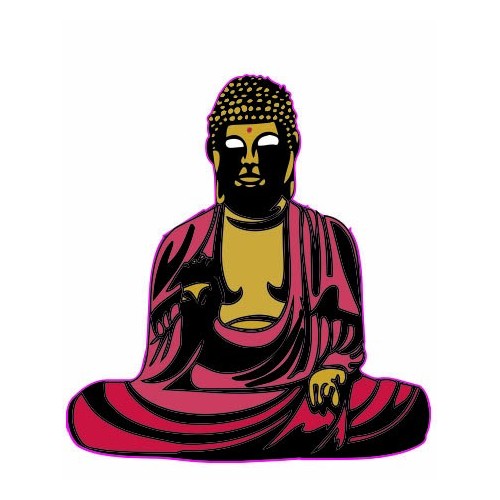 Bouddha Couleur - autocollant sticker adhésif