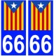 66 estelada blava autocollant plaque