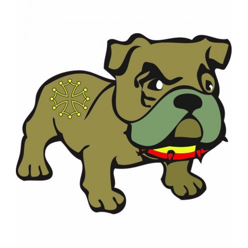 Bulldog Occitan croix autocollant sticker adhesif