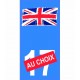 Drapeau Angleterre Numéro au choix moto autocollant plaque