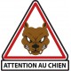 Attention au chien autocollant sticker adhesif